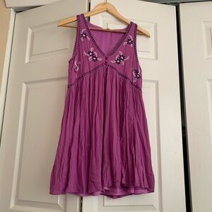 Entro boho embroidered lilac mini dress